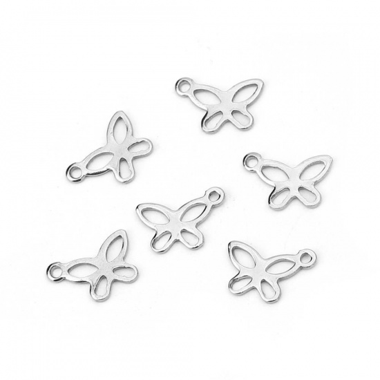 Immagine di 304 Acciaio Inossidabile Charms Foglia Tono Argento 14mm x 6mm, 20 Pz