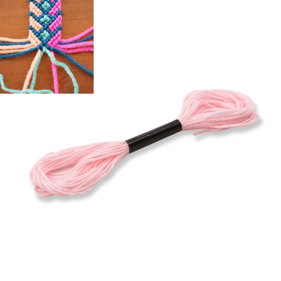 Picture of Cotton Chinese Knotting Cord Friendship Bracelet Jewelry Cord Rope Pink 1mm, 2 Bundles(8M/Bundle)
