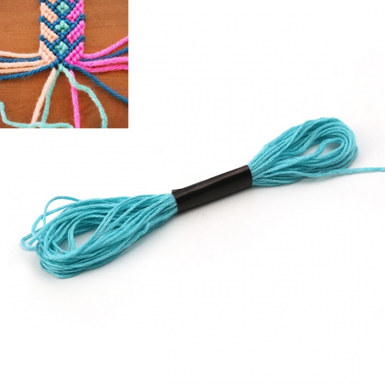 Picture of Cotton Chinese Knotting Cord Friendship Bracelet Jewelry Cord Rope Blue 1mm, 2 Bundles(8M/Bundle)