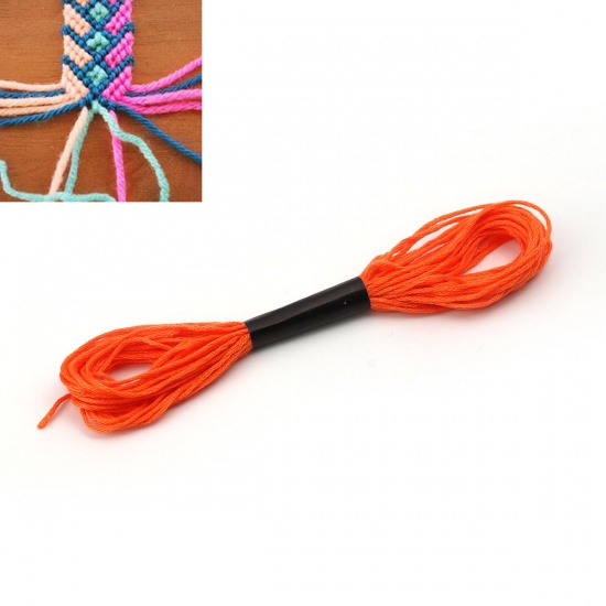 Picture of Cotton Chinese Knotting Cord Friendship Bracelet Jewelry Cord Rope Orange 1mm, 2 Bundles(8M/Bundle)