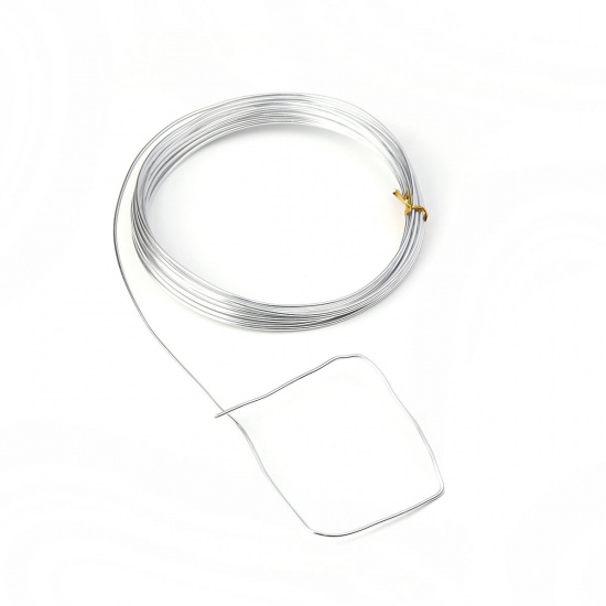 Immagine di Alluminio Filo per Perline Filo Corda Argento 1.5mm, 2 Rotoli (Circa 5 M/Rotolo)