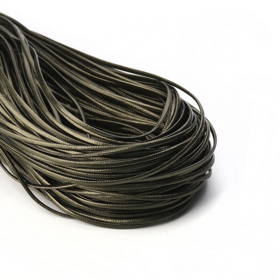 Picture of PU Leather Jewelry Cord Rope Dark Green 2mm( 1/8"), 30 M