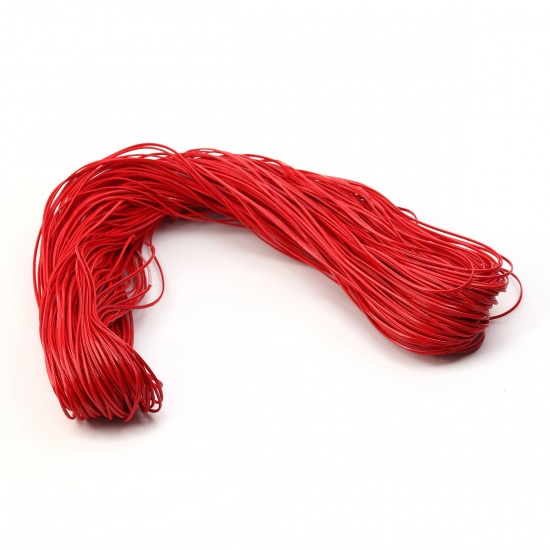 Picture of PU Leather Jewelry Cord Rope Red 2mm( 1/8"), 30 M