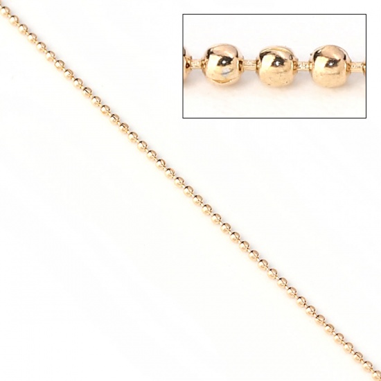 Picture of Iron Based Alloy Ball Chain Findings KC Gold Plated 1.2mm, 10 M