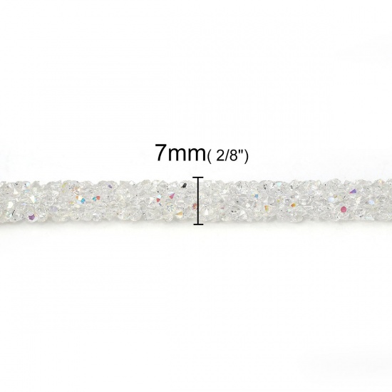 Picture of PVC Jewelry Cord Rope Transparent Clear With Hot Fix Rhinestone AB Color 7mm( 2/8"), 2 M