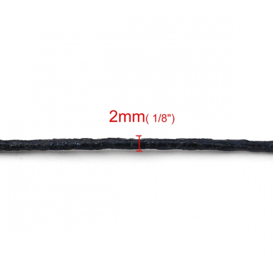 Picture of PU Leather Jewelry Cord Rope Black 2mm( 1/8"), 5 M