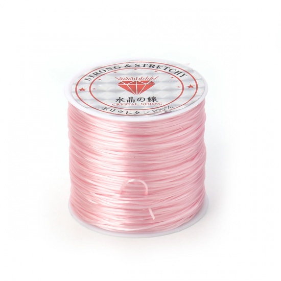 Изображение TPU ювелирные изделия Нитки и Шнуры Розовый Упругий 0.5мм, 1 Рулон (Примерно 50 M/Рулон)