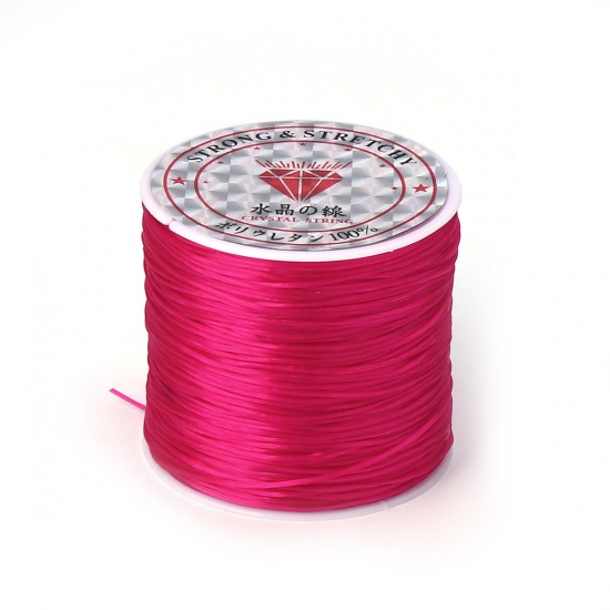 Picture of TPU Jewelry Thread Cord Fuchsia Elastic 0.5mm, 1 Roll (Approx 50 M/Roll)