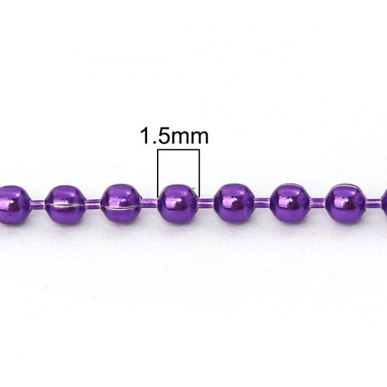Picture of Iron Based Alloy Ball Chain Findings Purple 1.5mm, 10 Yards