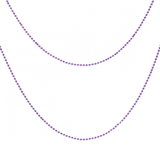 Immagine di Lega di Ferro Catena a Pallini Accessori Colore Viola 1.5mm, 10 Yard
