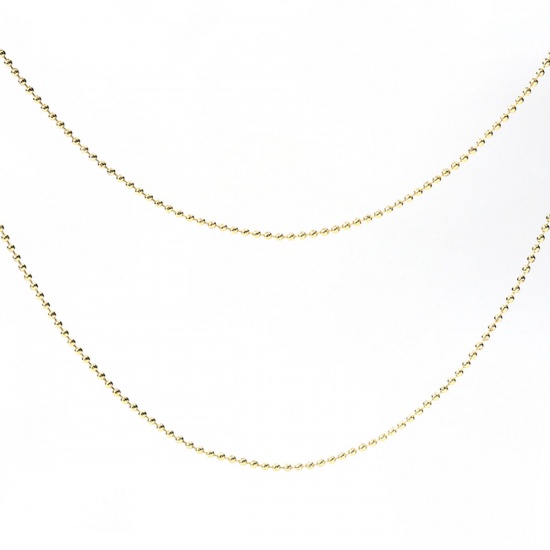 Picture of Iron Based Alloy Ball Chain Findings Golden 1.5mm, 10 Yards