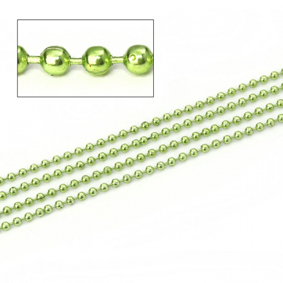 Picture of Iron Based Alloy Ball Chain Findings Fruit Green 1.5mm, 10 Yards