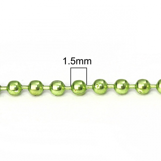 Immagine di Lega di Ferro Catena a Pallini Accessori Verde di Frutta 1.5mm, 10 Yard