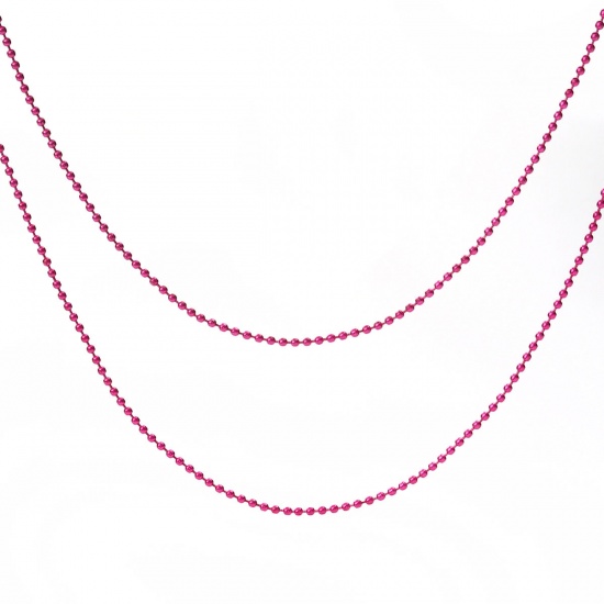 Picture of Iron Based Alloy Ball Chain Findings Fuchsia 1.5mm, 10 Yards