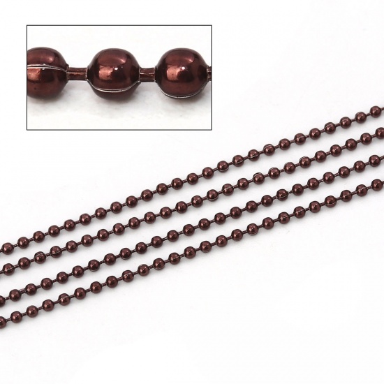 Picture of Iron Based Alloy Ball Chain Findings Coffee 1.5mm, 10 Yards