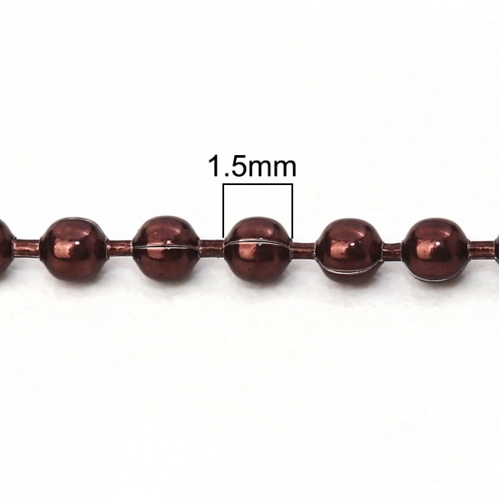 Picture of Iron Based Alloy Ball Chain Findings Coffee 1.5mm, 10 Yards