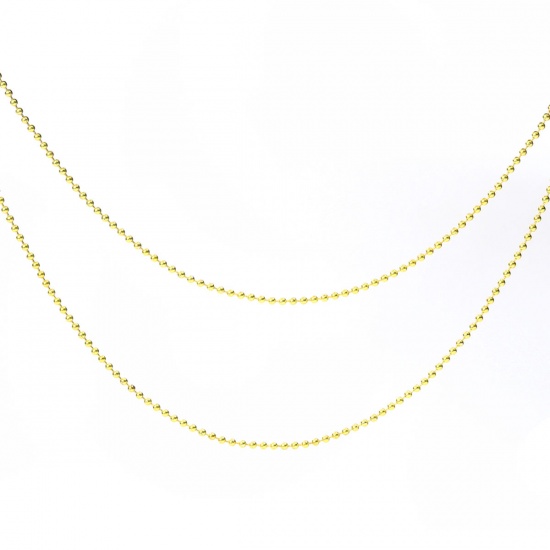 Picture of Iron Based Alloy Ball Chain Findings Yellow 1.5mm, 10 Yards