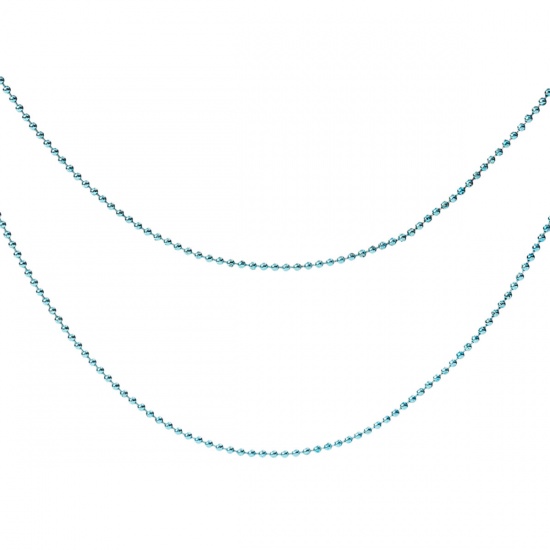 Immagine di Lega di Ferro Catena a Pallini Accessori Blu Chiaro 1.5mm, 10 Yard