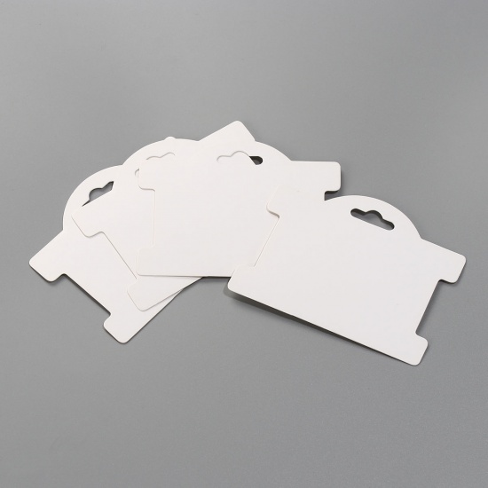 Image de Présentoir de Bijoux Papier Rectangle Blanc 95mm x 75mm, 100 Pcs