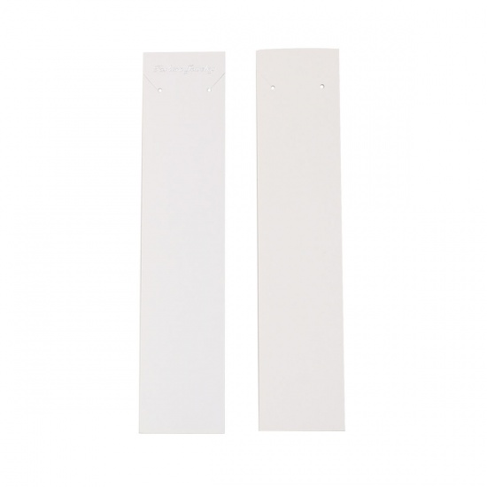 Picture of Paper Jewelry Necklace Display Card Rectangle White 19.5cm(7 5/8") x 4.2cm(1 5/8"), 100 Sheets