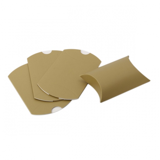 Picture of Paper Wedding Party Candy Favor Box Rectangle Golden 11.5cm x 7cm , 50 PCs