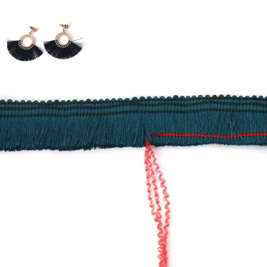テリレン ジュエリー ワイヤー 糸 DIYタッセルペンダント用 ピーコックブルー 25mm、 2 ヤード の画像