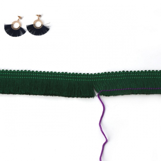 テリレン ジュエリー ワイヤー 糸 DIYタッセルペンダント用 緑 25mm、 2 ヤード の画像