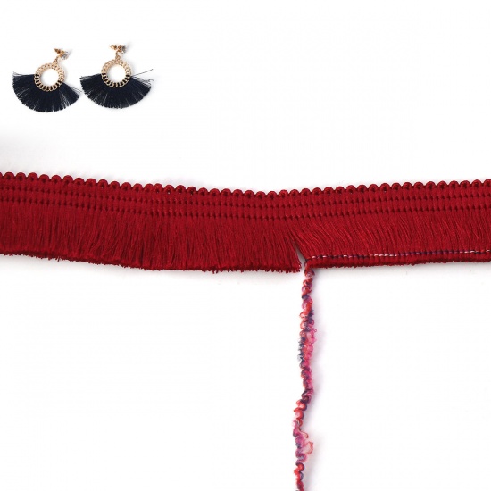 テリレン ジュエリー ワイヤー 糸 DIYタッセルペンダント用 棗紅色 25mm、 2 ヤード の画像