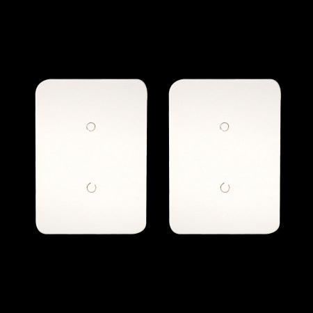Immagine di Carta Cartoncini Espositori per Gioielli Rettangolo Bianco 35mm x 25mm, 100 Pz