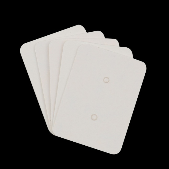 Изображение Бумага Карточки для демонстрации бижутерии Прямоугольник Белый 35мм x 25мм, 100 ШТ