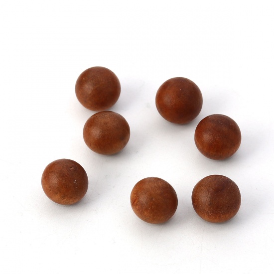 Picture of Wood Spacer Beads Round Brown About 10mm Dia, Hole: No Hole, 50 PCs