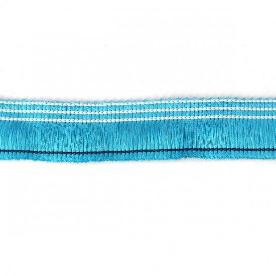Picture of Polyester Jewelry Thread Cord ( For DIY Tassel Pendants ) Lake Blue 25mm(1"), 2 Yards
