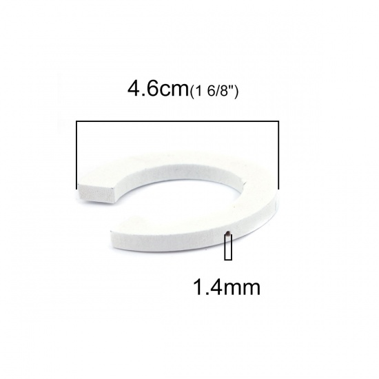 Picture of Wood Spacer Beads C Shape White 46mm x 43mm, Hole: Approx 1.4mm, 20 PCs