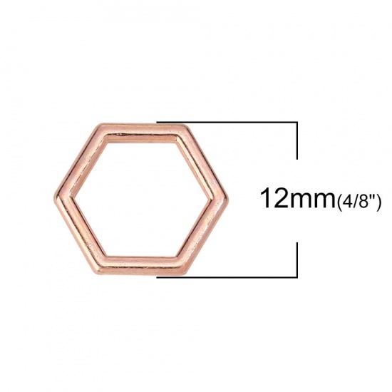 Immagine di Lega di Zinco Connettore Accessori alveare Oro Rosa 12mm x 10mm, 200 Pz