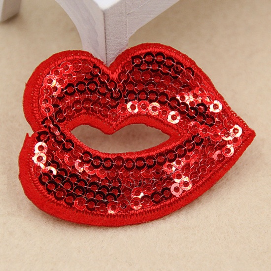 Red Embroidered 4.5cm Iron On Patch Letters & NumbersU