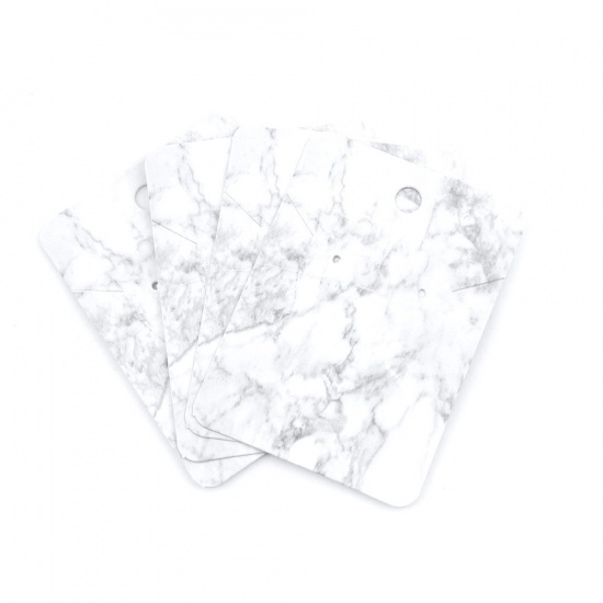 Image de Présentoir de Bijoux Papier pour Colliers & Boucles d'Oreilles Rectangle Vert Plumes, 72mm x 52mm, 50 Pcs