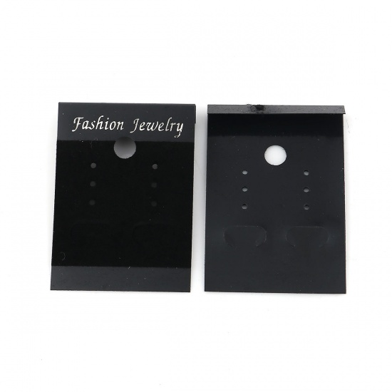 Picture of PVC Jewelry Earrings Display Card Rectangle Black 51mm(2") x 37mm(1 4/8"), 50 Sheets