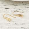 Picture of Brass Ear Wire Hooks Earring Findings 18K Real Gold Plated W/ Loop 17mm( 5/8") x 10mm( 3/8"), Post/ Wire Size: (21 gauge), 4 PCs