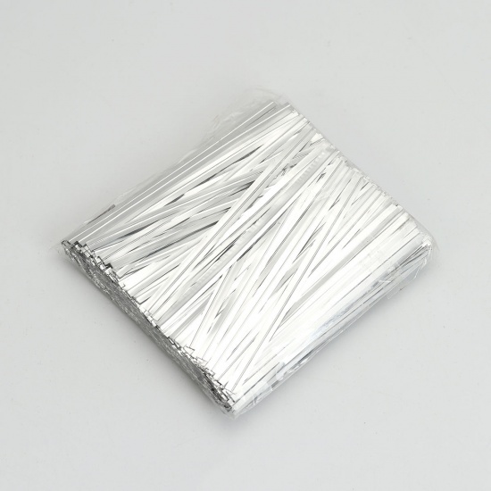 Изображение PET Лента Прямоугольник Серебряный 80мм x 3мм , 1 Пакет (Около 800 Шт/пакет)