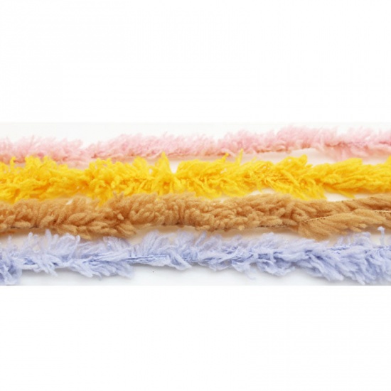 Image de Fil à Tricoter Super Doux en Tissu Polaire Velours Or 3mm, 1 Pelote