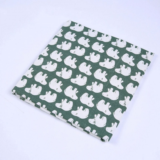 Picture of Cotton Polyester Blend Fabric Dark Green Bear 150cm(59") x 100cm(39 3/8"), 1 M