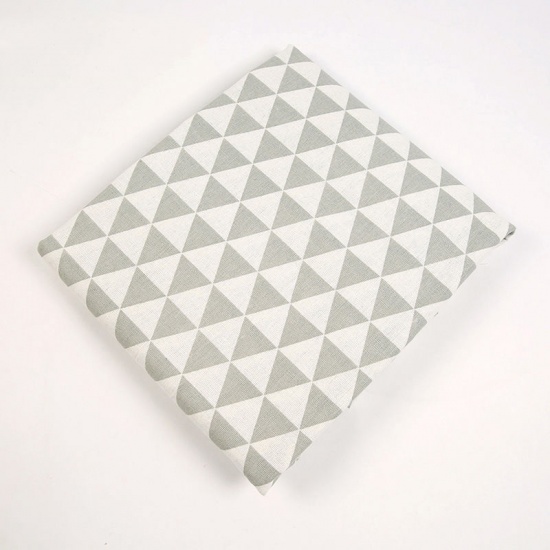 Image de Tissu en Mélange Polyester & Coton Gris Triangle 150cm x 100cm, 1 M