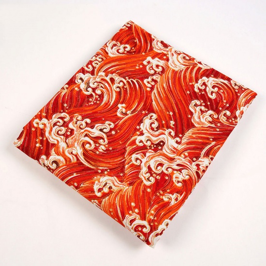 Picture of Cotton Polyester Blend Fabric Orange-red Wave 150cm(59") x 100cm(39 3/8"), 1 M