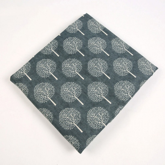 Image de Tissu en Mélange Polyester & Coton Gris Foncé Arbres 150cm x 100cm, 1 M