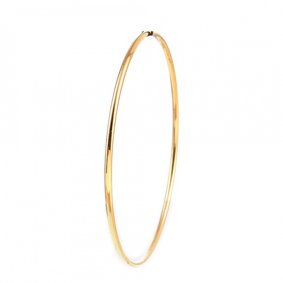 Picture of Stainless Steel Bangles Bracelets Gold Plated Round 18.5cm(7 2/8") long, 1 Piece