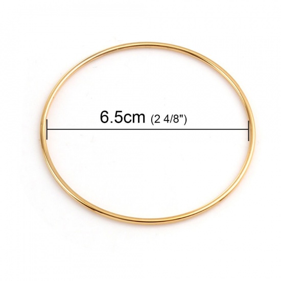 Picture of Stainless Steel Bangles Bracelets Gold Plated Round 20.5cm(8 1/8") long, 1 Piece