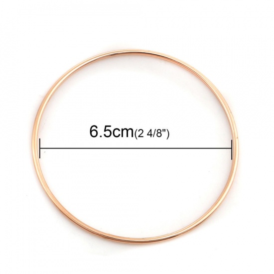 Picture of Stainless Steel Bangles Bracelets 18K Rose Gold Color Round 20.5cm(8 1/8") long, 1 Piece