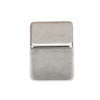 Picture of Stainless Steel Blank Stamping Tags Beads For DIY Jewelry Making Cube Silver Tone Roller Burnishing 4mm x 4mm, Hole: Approx No Hole, 10 PCs