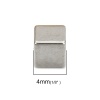 Picture of Stainless Steel Blank Stamping Tags Beads For DIY Jewelry Making Cube Silver Tone Roller Burnishing 4mm x 4mm, Hole: Approx No Hole, 10 PCs