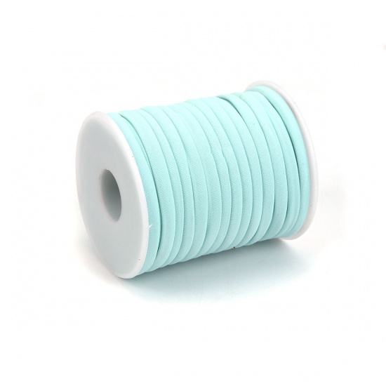 Picture of Acrylic Jewelry Cord Rope Light Blue Elastic 6mm( 2/8"), 1 Roll (Approx 20 M/Roll)